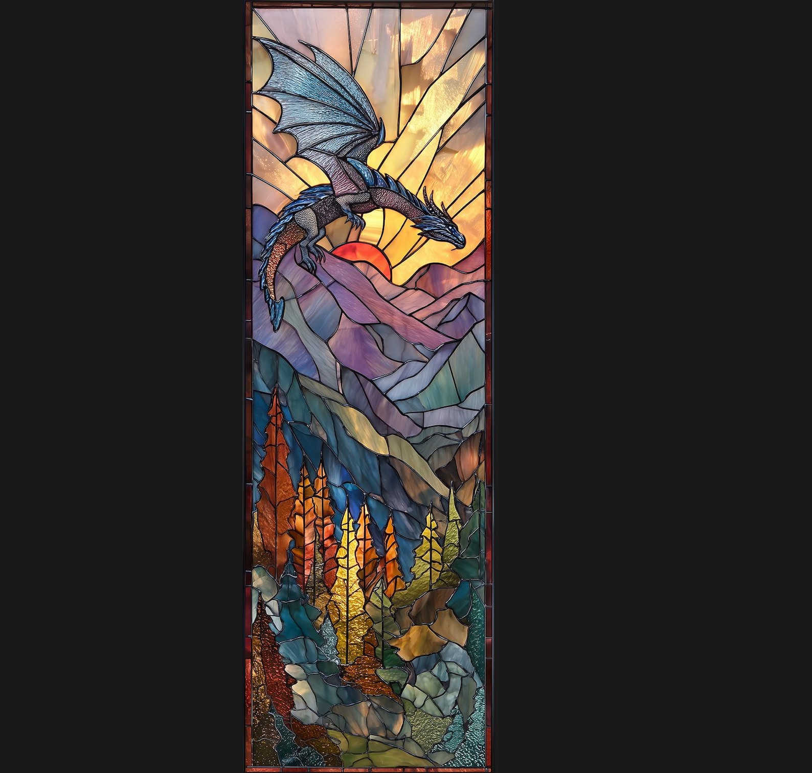 Epic Dragon Fantasy - Stained Glass Premium Window Film, Custom Size ...