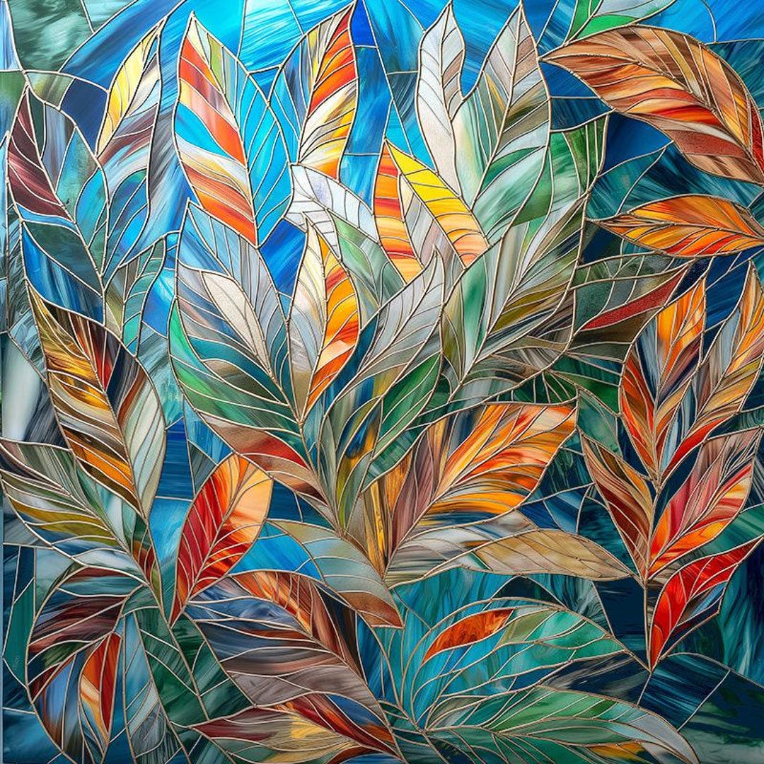 Stained Glass Premium Window Film, Custom Size, Frosted - Realistic ...