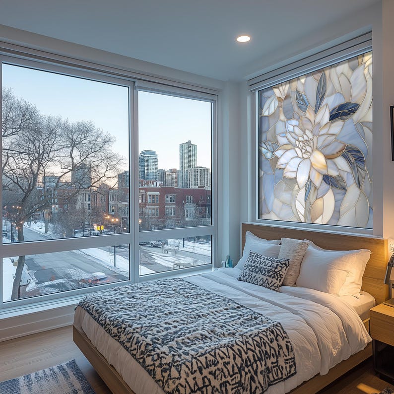 Stained Glass Premium Window Film, Custom Size, Frosted - Frost Flower ...
