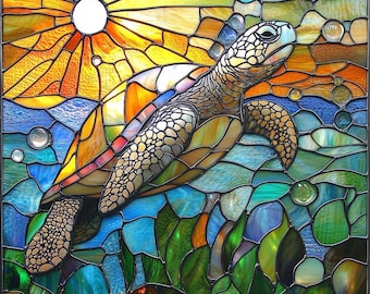 ウミガメとカラフルなサンゴ礁のある水中の楽園を描いたカスタムサイズ