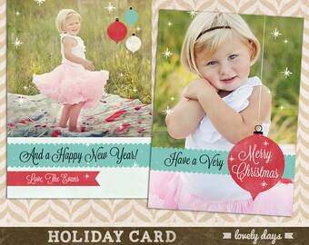Holiday Card Template for Photographers Christmas Card INSTANT DOWNLOAD