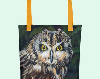Tote bag of native (endemic) Hawaiian pueo owl. A perfect gift of aloha from Hawaii!