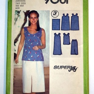 1979 out-of-print UNCUT sewing pattern pullover dress or tank top and skirt size 6-8 image 2