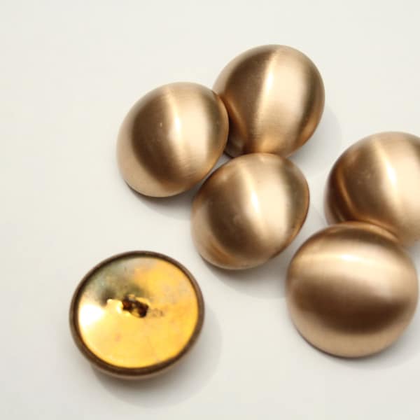 Vintage Brushed Gold Tone Domed Buttons, 1-1/8"