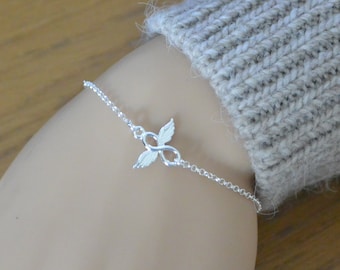 Infinity Angel Wing Bracelet, Sterling Silver