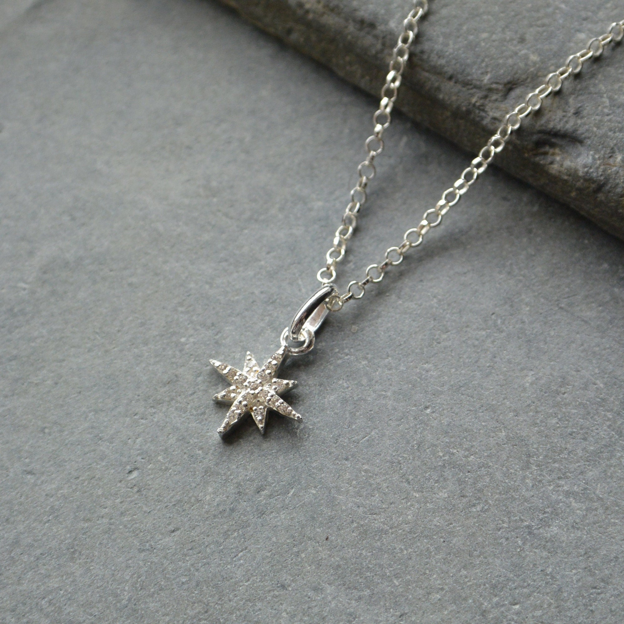 ●TATIANA● Silver 925 Star and Ball Necklace NZ2139 5004219 Sterling Silver North Star Necklace - Etsy