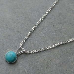 Dainty Sterling Silver Turquoise Necklace image 5