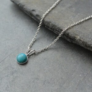 Dainty Sterling Silver Turquoise Necklace image 3