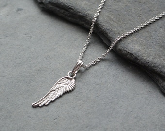 Dainty Sterling Silver Angel Wing Necklace