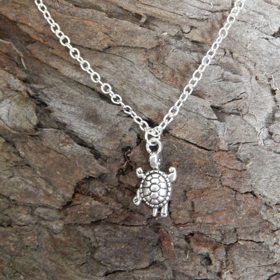 Silver Turtle Pendant Necklace Sea Charm Silver Turtle Pendant Necklace Sea Charm Tiny Summer