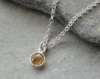 Citrine Pendant Sterling Silver