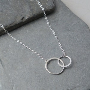 Sterling Silver Double  Circle Necklace