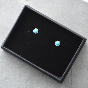 Turquoise Round Studs Sterling Silver image 5