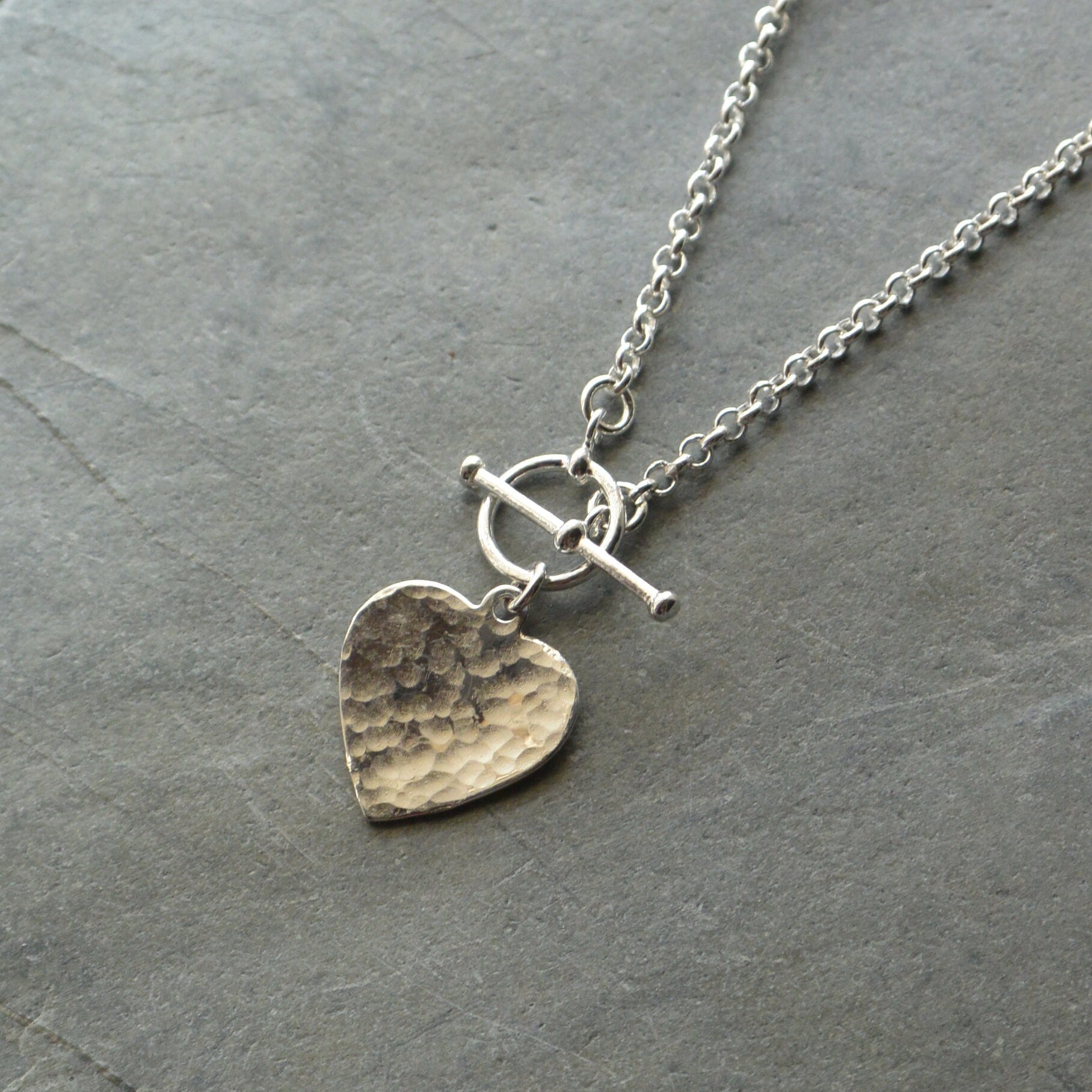 【HYERES LOR】25SS★ Pebble Heart Silver T-Bar Necklace S 40_aab2336d-5e30-490f-83ae-