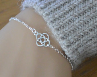 Celtic Knot Bracelet, Sterling Silver Dainty Bracelet