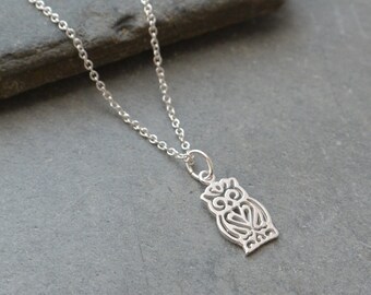 Owl Necklace Sterling Silver