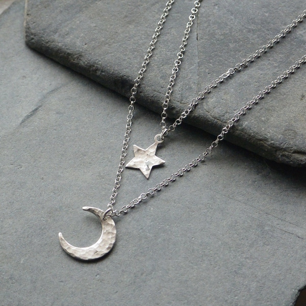 Moon and Star Necklace Etsy — free download