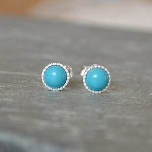 Turquoise Round Studs Sterling Silver image 6