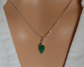 Green Onyx Pendant, Sterling Silver