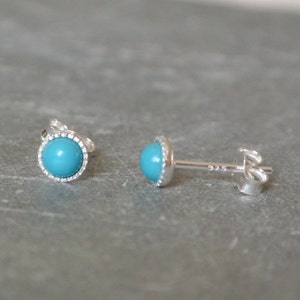 Turquoise Round Studs Sterling Silver image 7