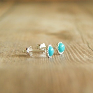 Turquoise Round Studs Sterling Silver image 4