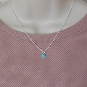 Dainty Sterling Silver Turquoise Necklace image 7