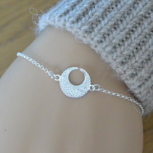 Bohemian Moon  Bracelet Sterling Silver, Dainty Bracelet