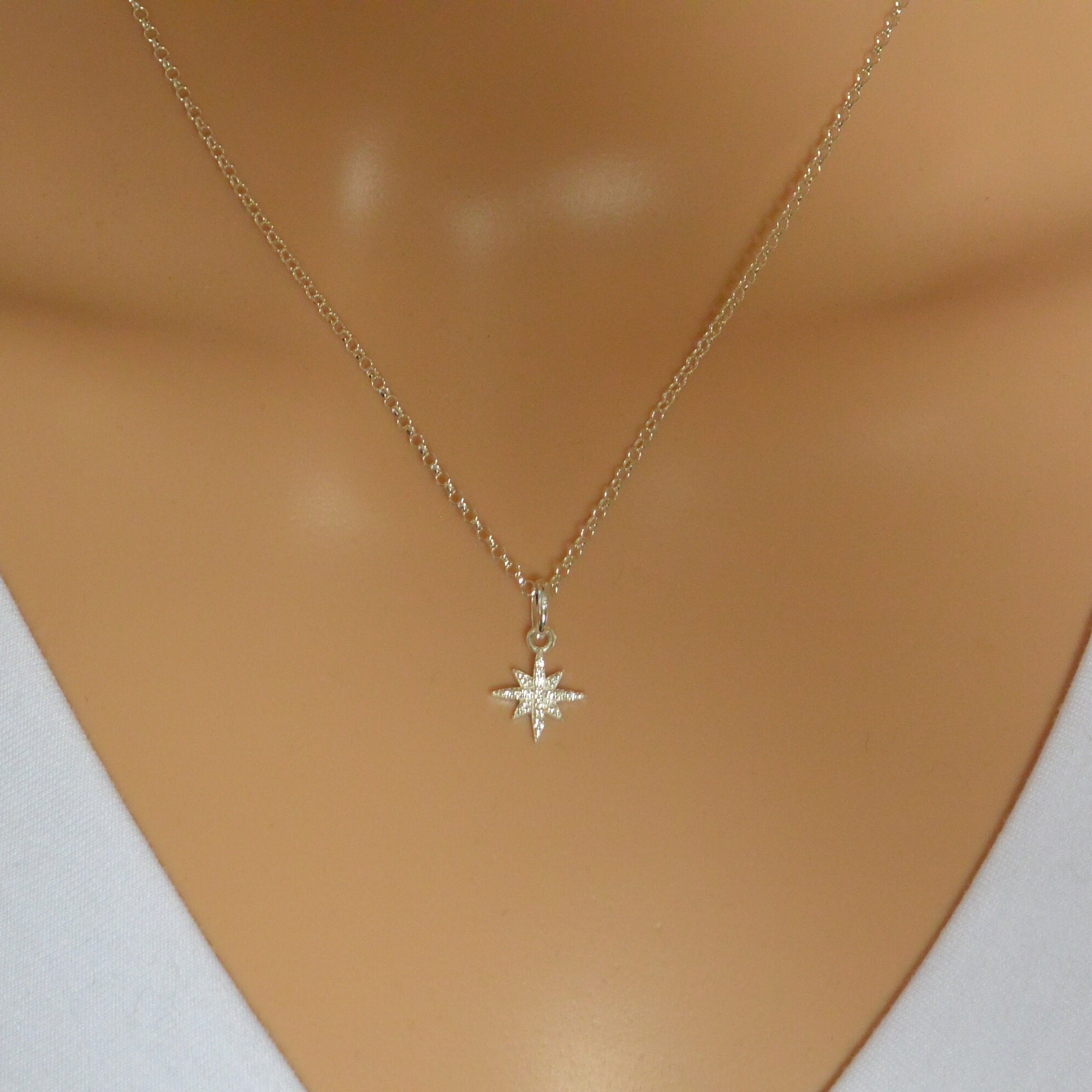 ●TATIANA● Silver 925 Star and Ball Necklace NZ2139 5004219 Sterling Silver North Star Necklace - Etsy