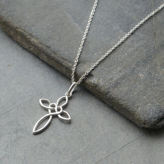 Collar De Cruz De Plata De Ley 925 Con Nudo Celta, Cruz Infinita, Corazón, Colgante De Amor, 18.0 In - España