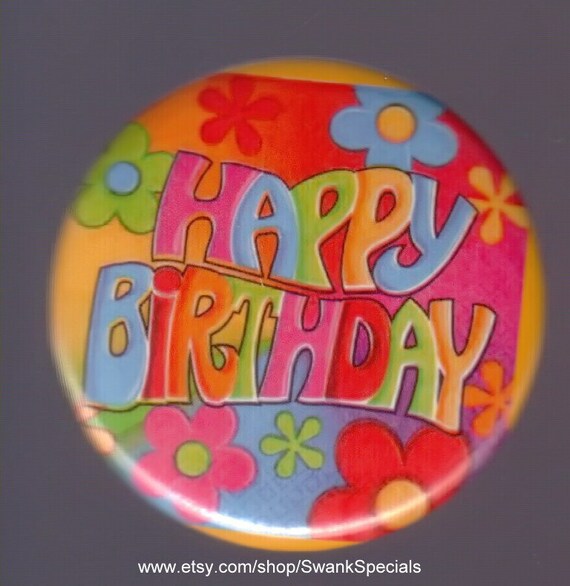 Happy Birthday 60s Disco Pinback Button Or Magnet Etsy Ireland