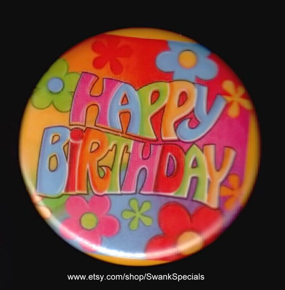 Happy Birthday 60s Disco Pinback Button Or Magnet Etsy Ireland
