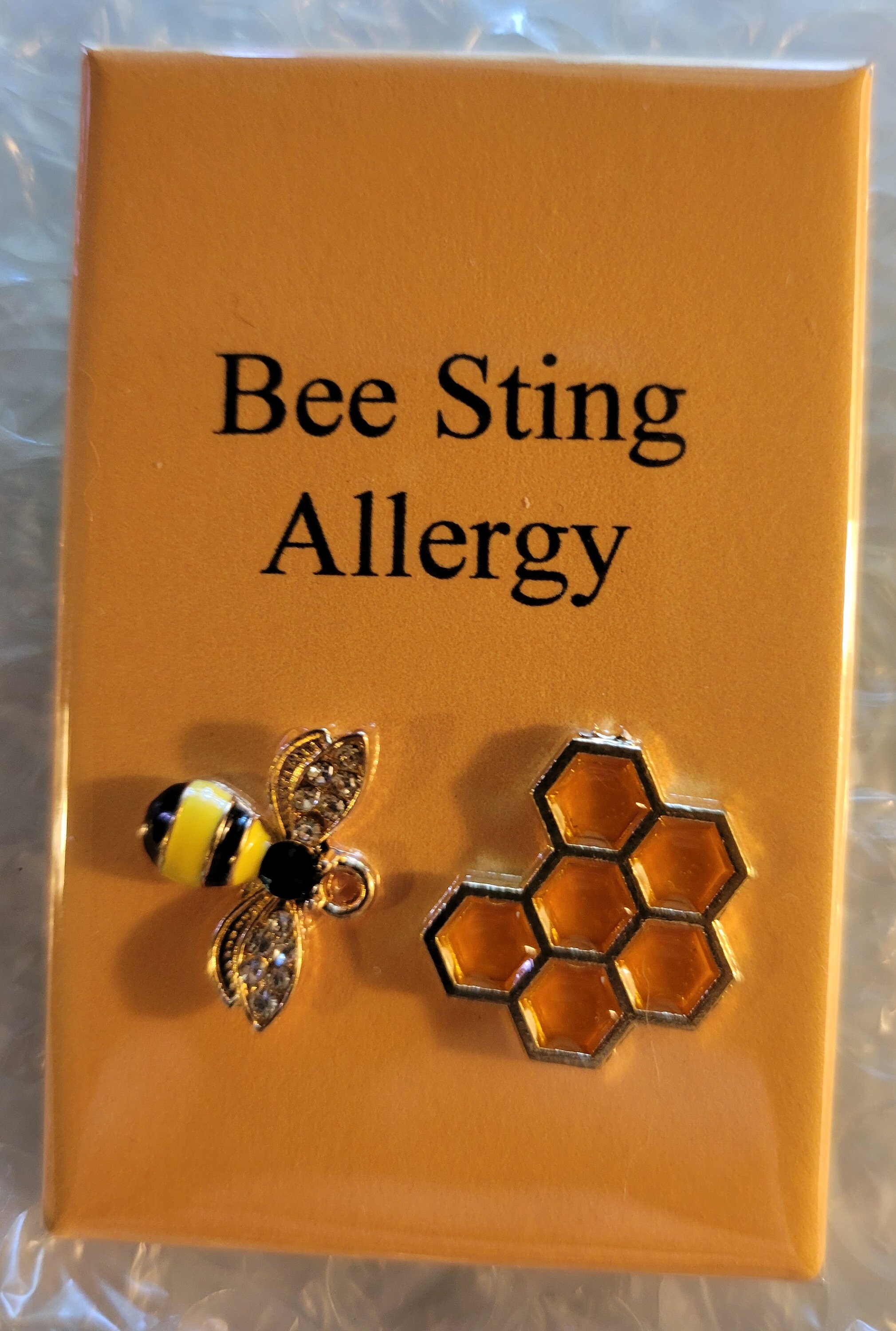 Sting Button Medic Alert Button - Bee Sting Allergy - Some With Graphics - Etsy