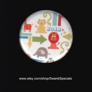 1.25 inch Children&#39;s animals -- pinback button or magnet