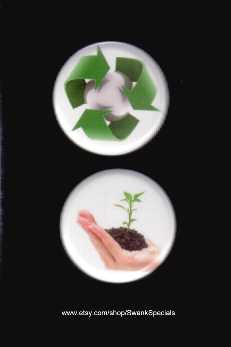 1,25 Inch Recycling Button Pair - Pinback Button or Magnet - Etsy