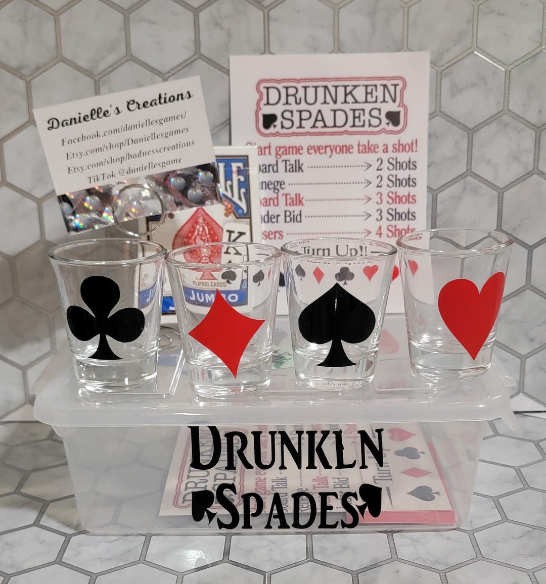 Drunk Spades/drinking Games Set/adult Alcohol Party Game/adult Games Etsy