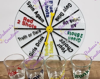 Drunk Spin/ Adult Drinking Board Games/Adult Party Game/ Shot Glass Game/Novelty Games