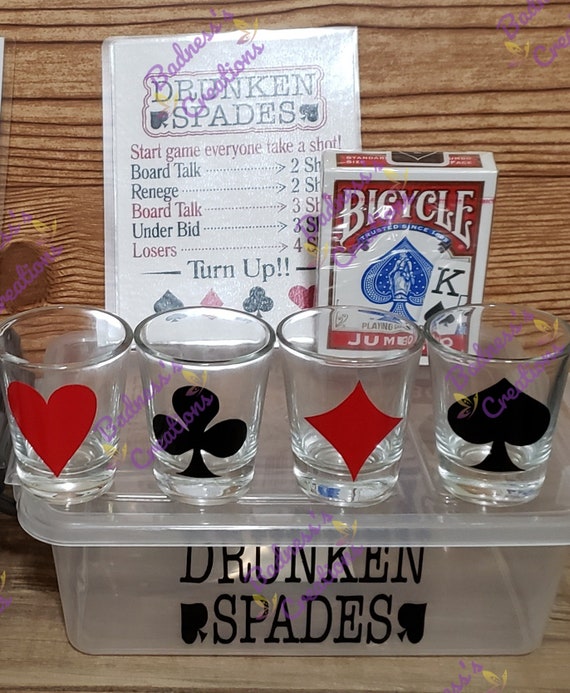 Drunk Spades/drinking Games Set/adult Alcohol Party Game Etsy