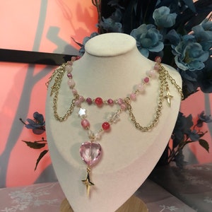 Pink Magical Girl y2k choker necklace
