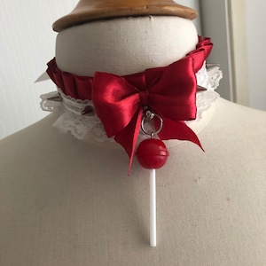 Cherry lollipop spike choker