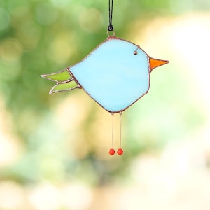 Stained Glass Bird, Bird Suncatcher, Bird decor, Bird Ornament, Bird lover, Birds, Copper Finish