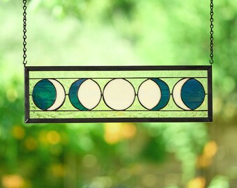 Half Moon Stain Glass | Etsy