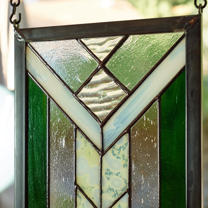 Stained Glass Window Frank Lloyd Wright Prairie Style Etsy