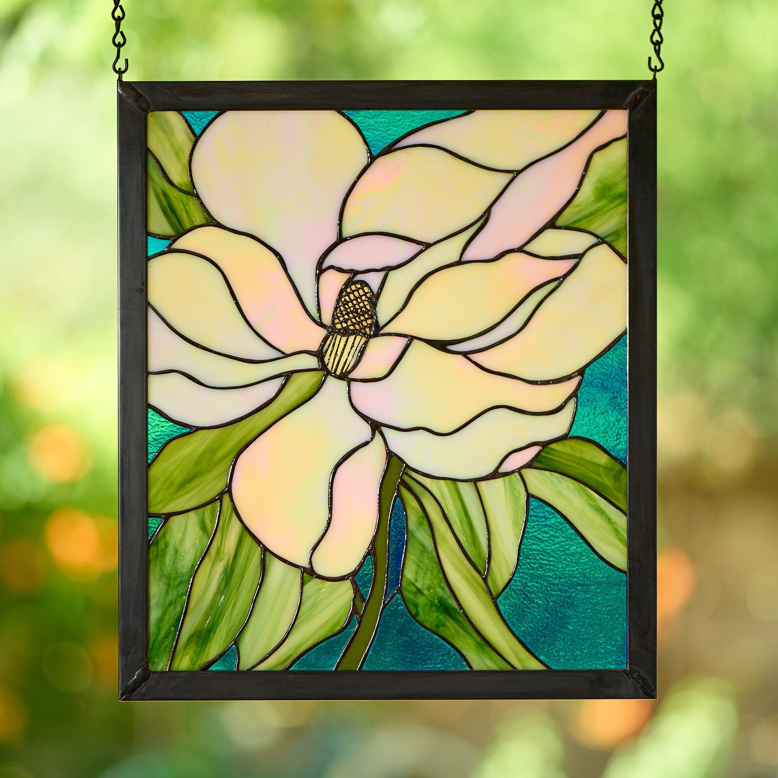 Stained Glass Magnolia Window Handmade Window Decor Etsy