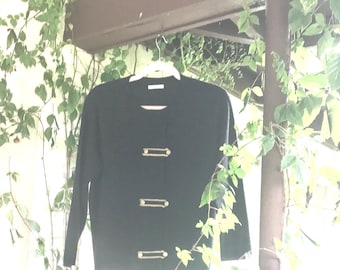 Vintage Blazer Heavy Wool: Affordable Italian Knit Structured Sweater, Women's 40 In Chest