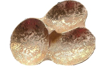 Vintage Candy Dish: 22K Weeping Gold Leaf, Grand Millennial