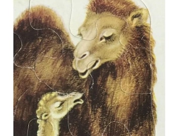 Vintage Playskool Jigsaw Puzzle: Mama & Baby Camel