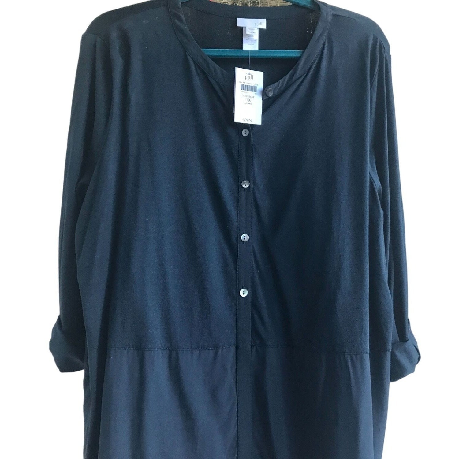 J. Jill, Tops, Jjill Wearever Collection Navy Blue Cowl Neck Tunic Top  Size 2x