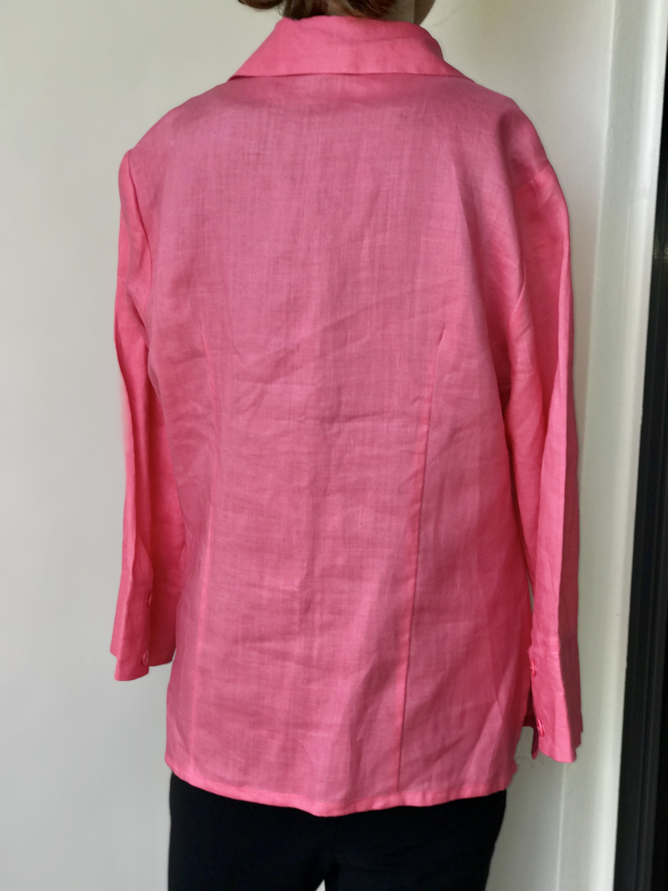Summer linen top pink linen blouse sexy secretary top linen Etsy
