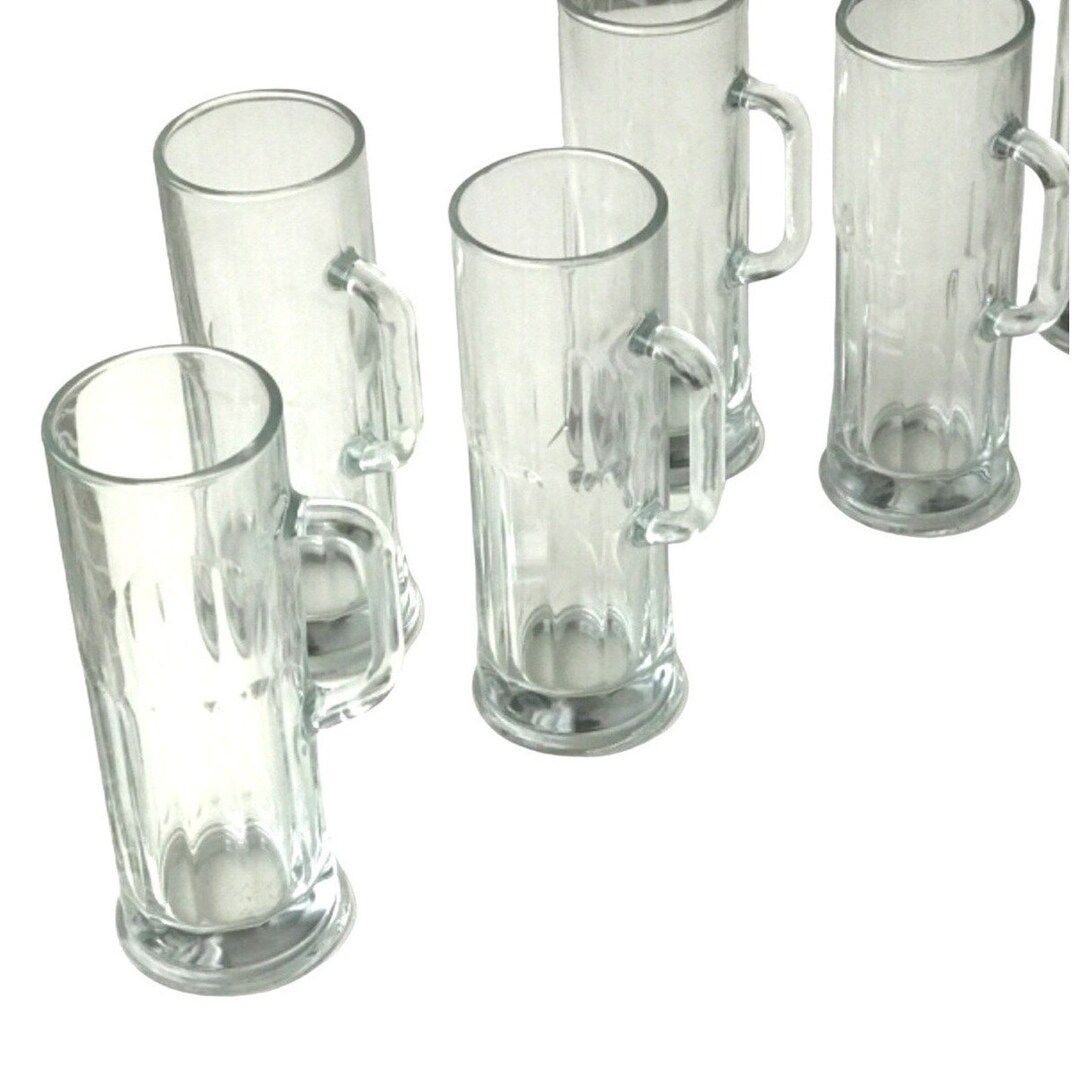 Vintage Tall Beer Mugs Heavy Glass Bar Ware Barware USA 5 Five Etsy