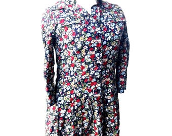 Vintage day dress 6: modest floral shirtwaist